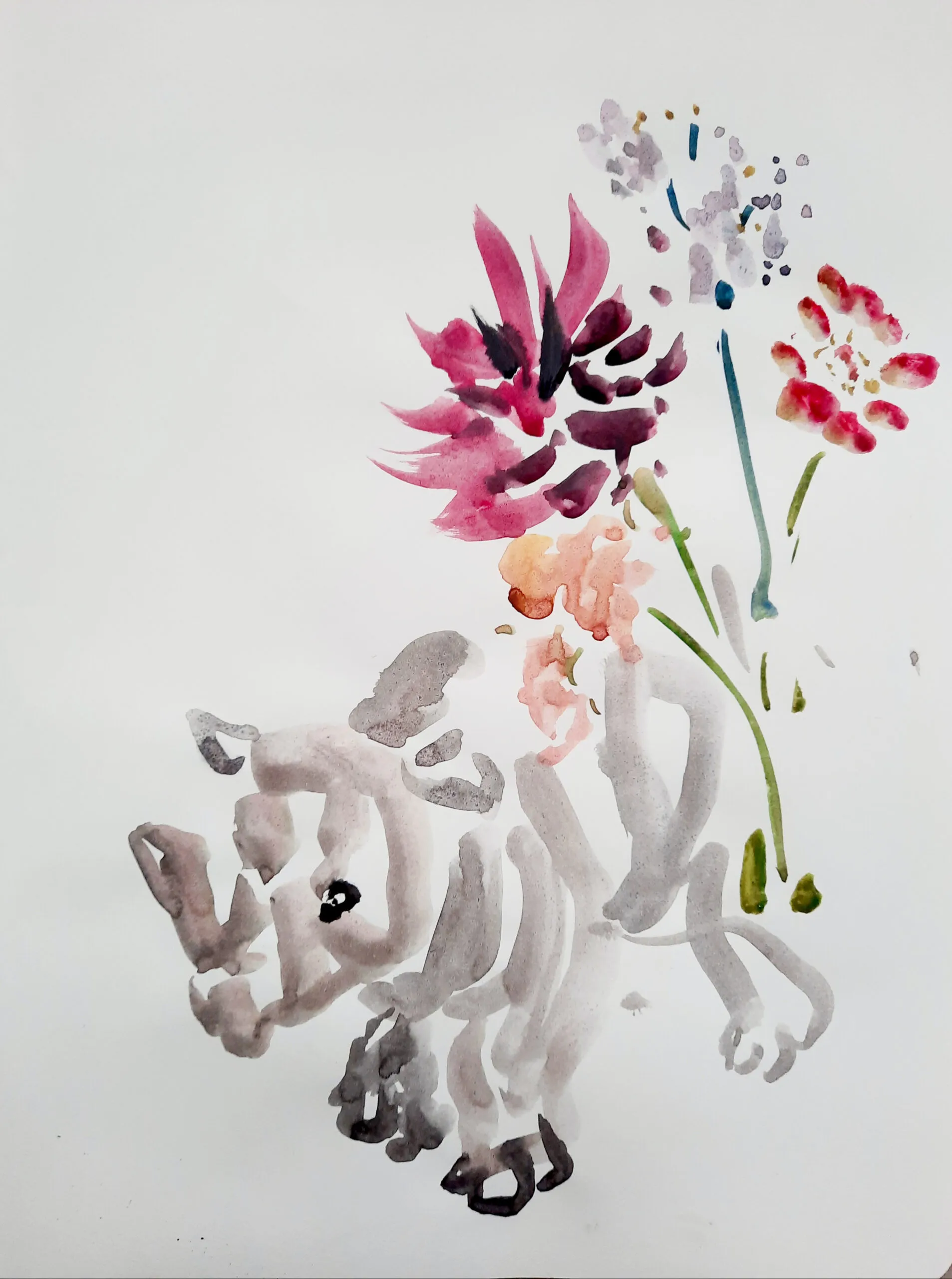 Rhino — Tusche auf Papier · 2023